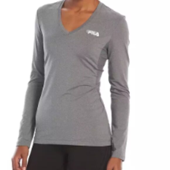 FILA SPORT® Basic Workout Long Sleeve Tee -  Gray Heather, Size S, NWOT! - Picture 3 of 16